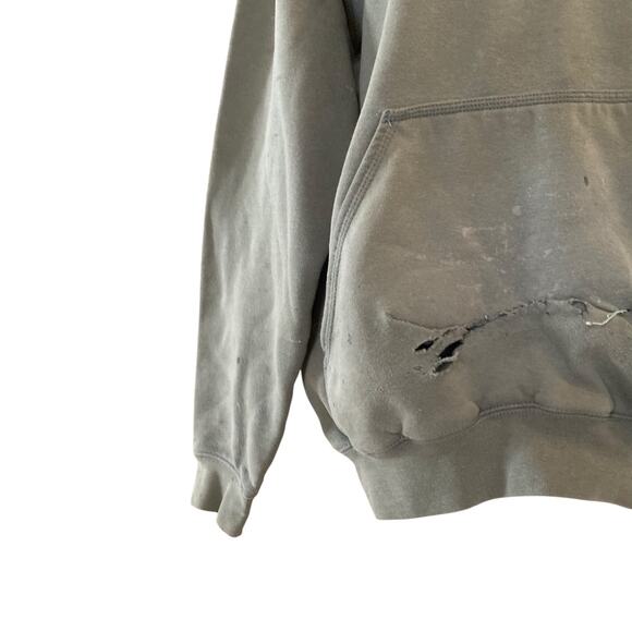 Y2K Carhartt Original Fit Military Green Distressed Thrasher Hoodie Size Medium - Picture 7 of 16